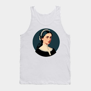 Young Victorian Woman in Black and White Tank Top